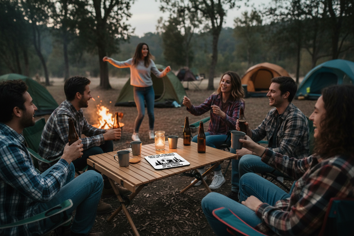 We Go Camping Funny Motorhome Coaster We Go Camping Funny Motorhome Coaster