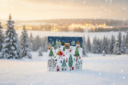 Santa Claus Advent Calendar Card, Christmas Countdown, Festive Holiday Card, 6x6 Square Santa Claus Advent Calendar Card, Christmas Countdown, Festive Holiday Card, 6x6 Square