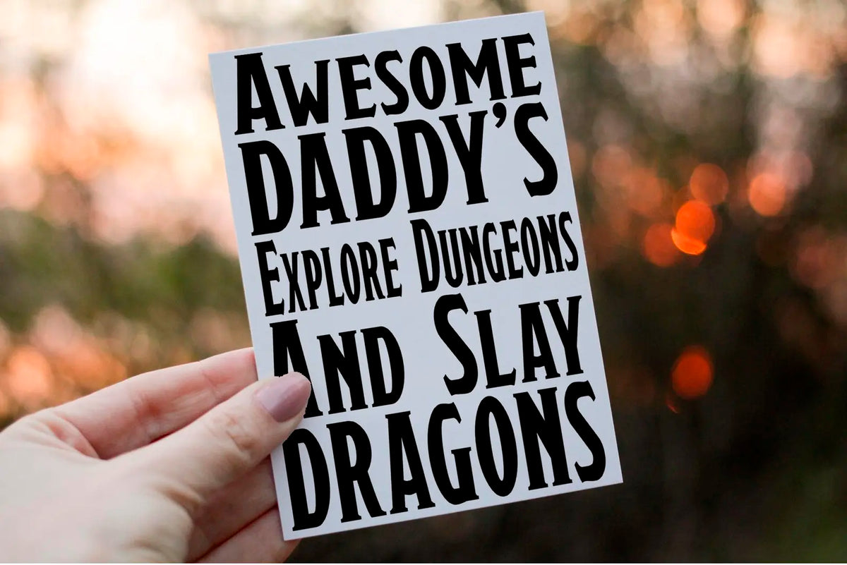 Cerdyn Pen-blwydd Awesome Daddy Dungeons and Dragons
