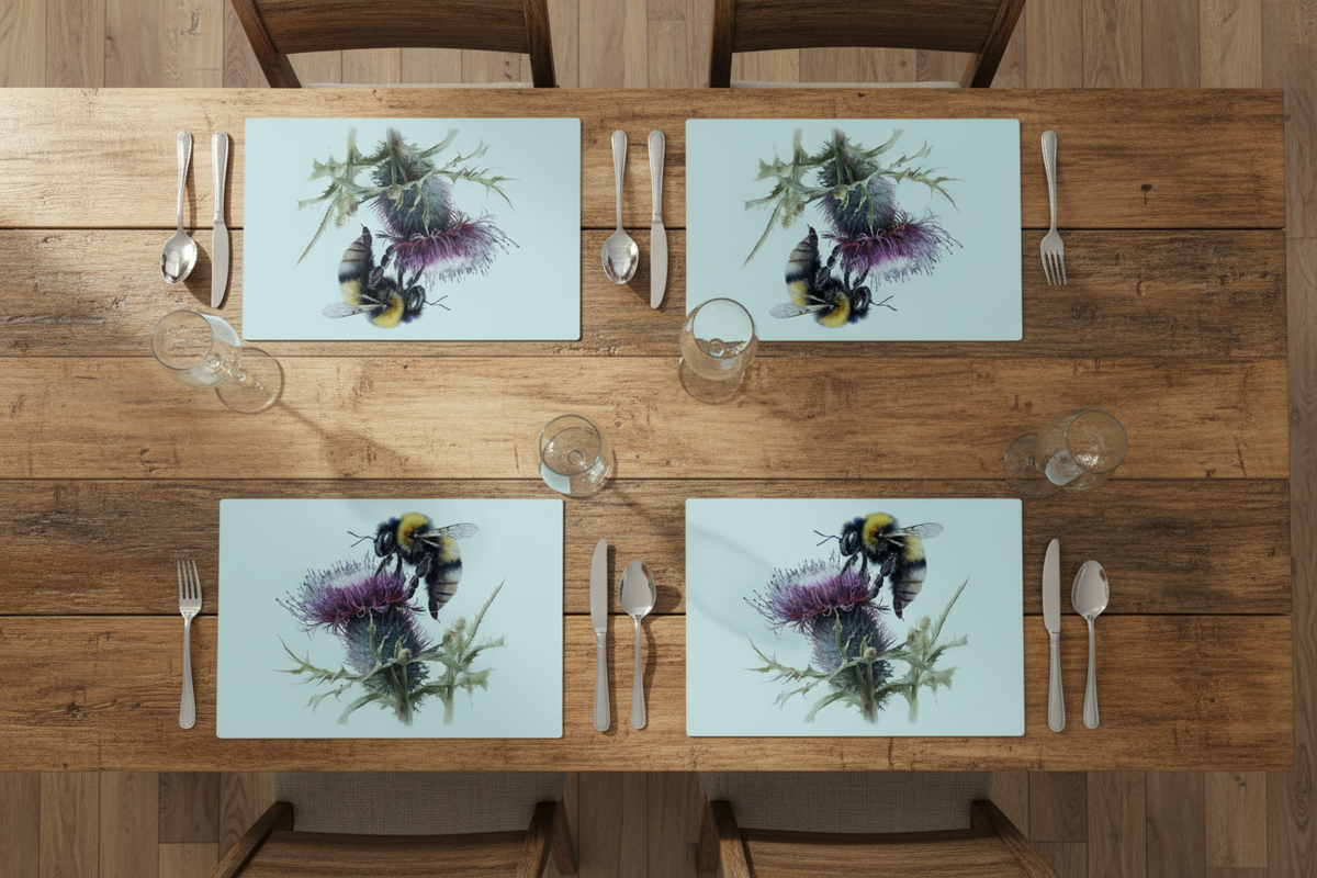 Bee & Thistle Glass Placemat Bee & Thistle Glass Placemat
