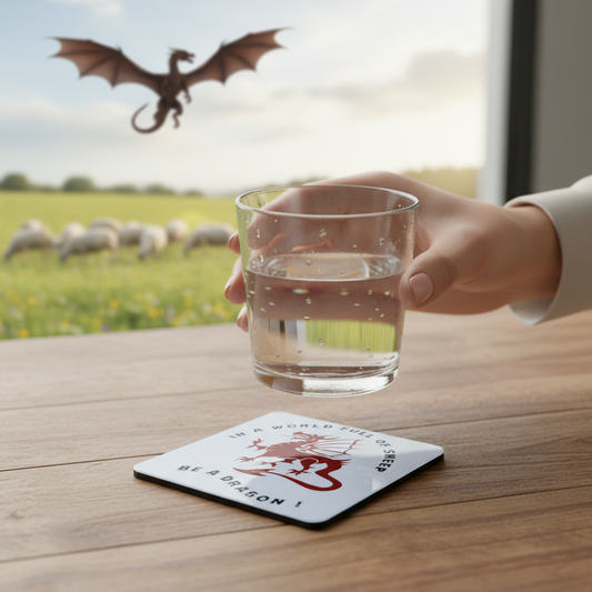 Be a Dragon Funny Hardboard Coaster Be a Dragon Funny Hardboard Coaster