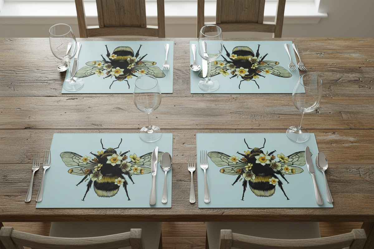 Bee and Daffodils Glass Placemat Bee and Daffodils Glass Placemat