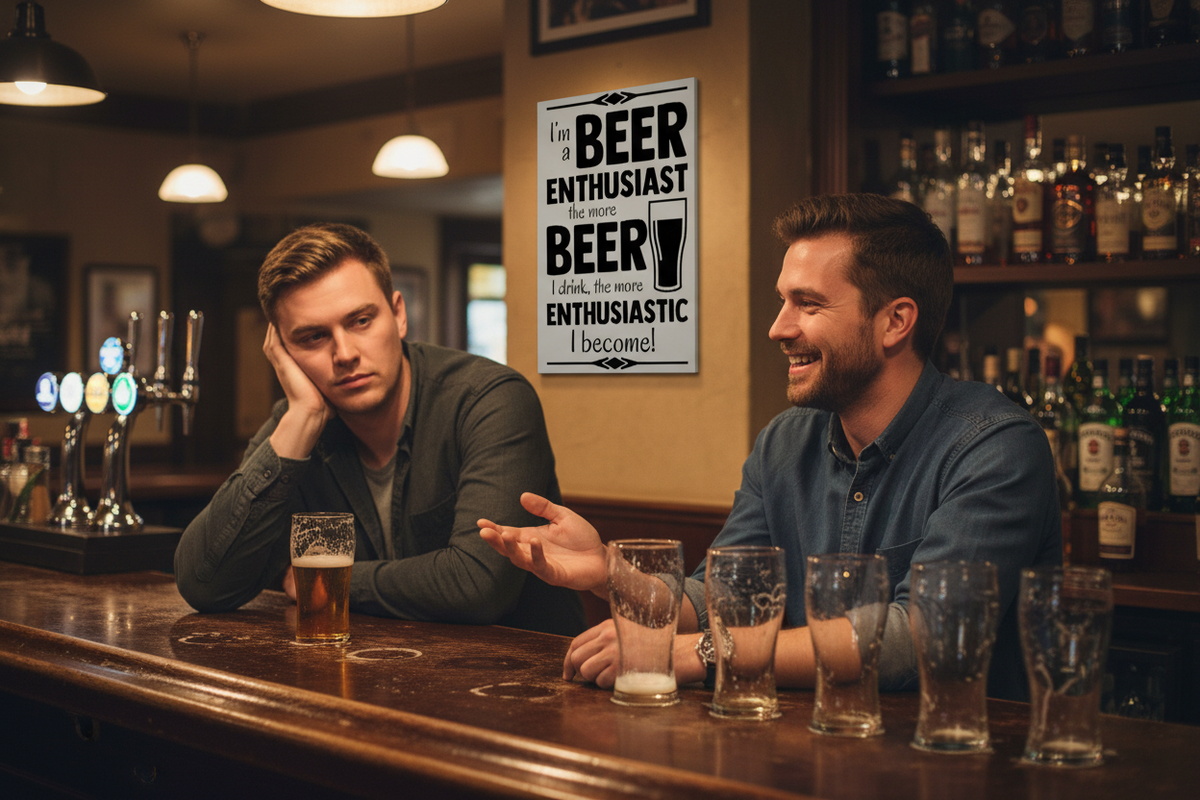 Beer Enthusiast.... Glossy Aluminium Print Beer Enthusiast.... Glossy Aluminium Print