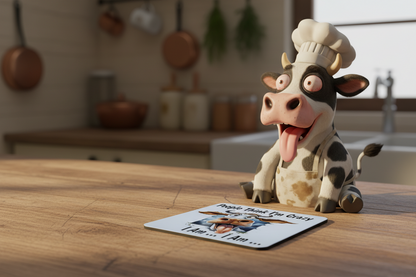 People Think I'm Crazy Cow Hardboard Coaster People Think I'm Crazy Cow Hardboard Coaster