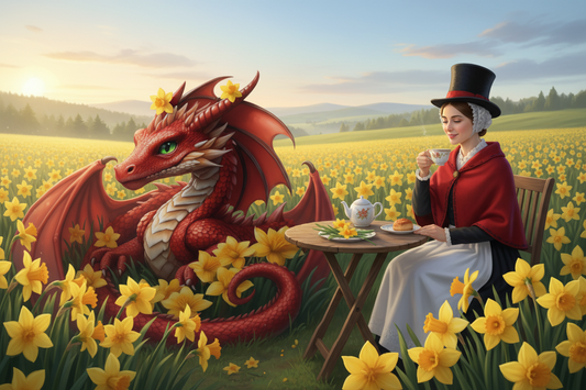 Dragon and Daffodils Hardboard Coaster Dragon and Daffodils Hardboard Coaster