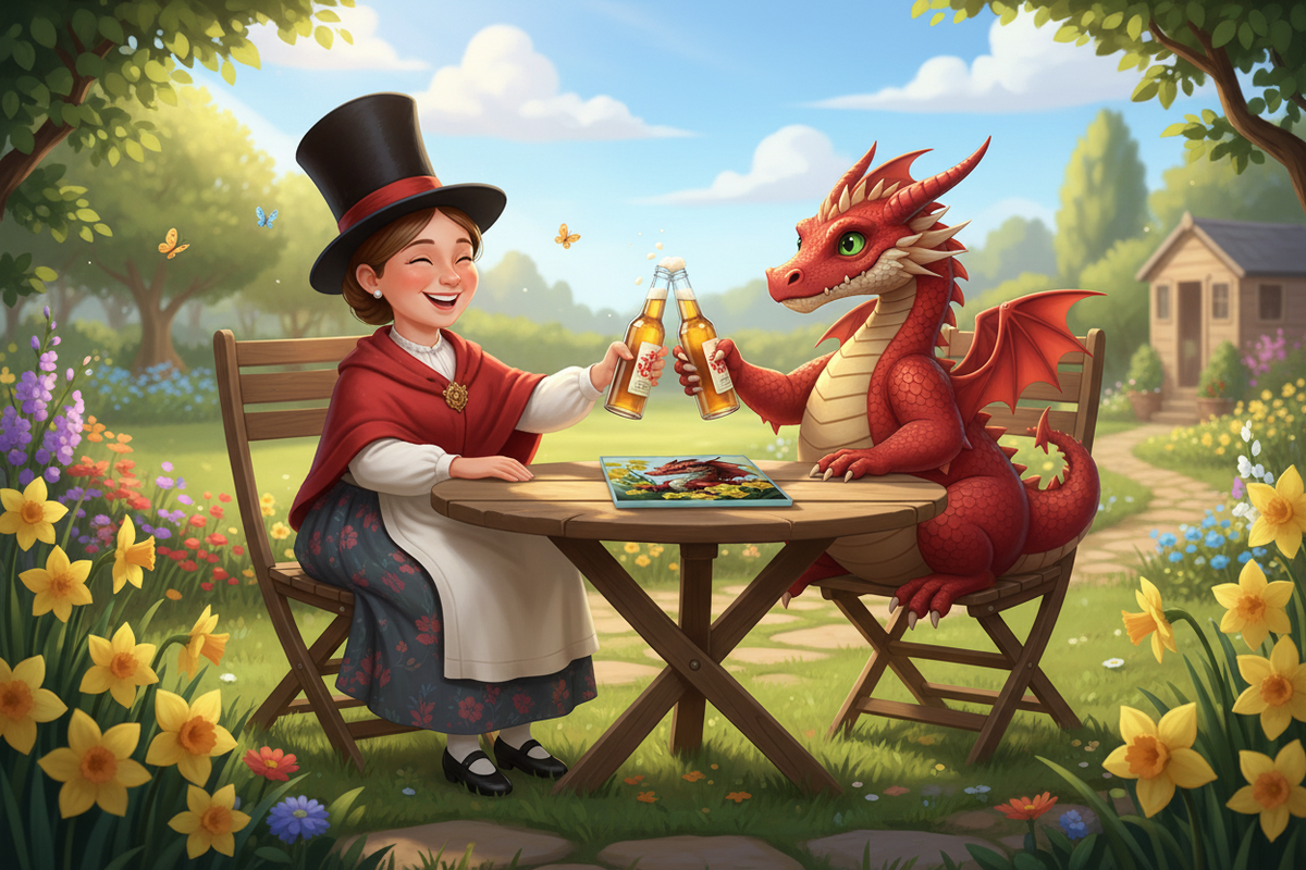 Matiau Diod Gwydr Draig a Chennin Pedr gyda mwg mewn golygfa o ddefnydd