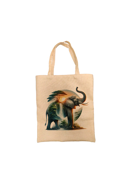 Elephant and Waterfall Landscape Tote Bag Elephant and Waterfall Landscape Tote Bag