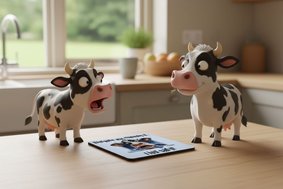Everyone Was Thinking It Cow Hardboard Coaster Everyone Was Thinking It Cow Hardboard Coaster