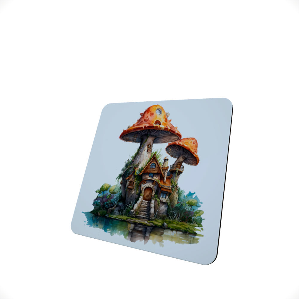 Fantasy Mushroom Hardboard Coaster Fantasy Mushroom Hardboard Coaster