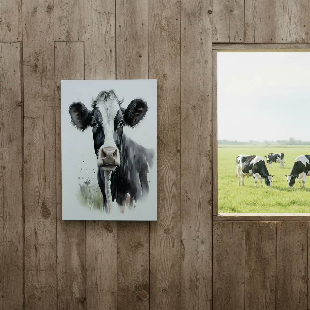 Friesian Cow.... Glossy Aluminium Print Friesian Cow.... Glossy Aluminium Print