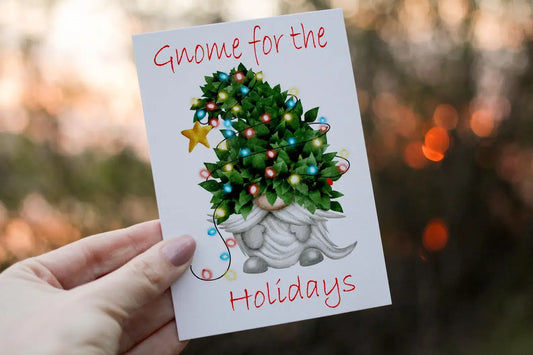 Cerdyn Nadolig – Gnome for the Holidays