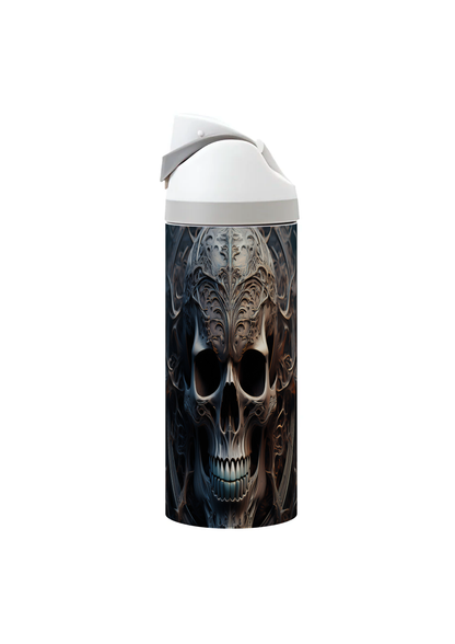 Potel thermol 720ml gyda dyluniad penglog gothig wedi'i argraffu o amgylch y botel