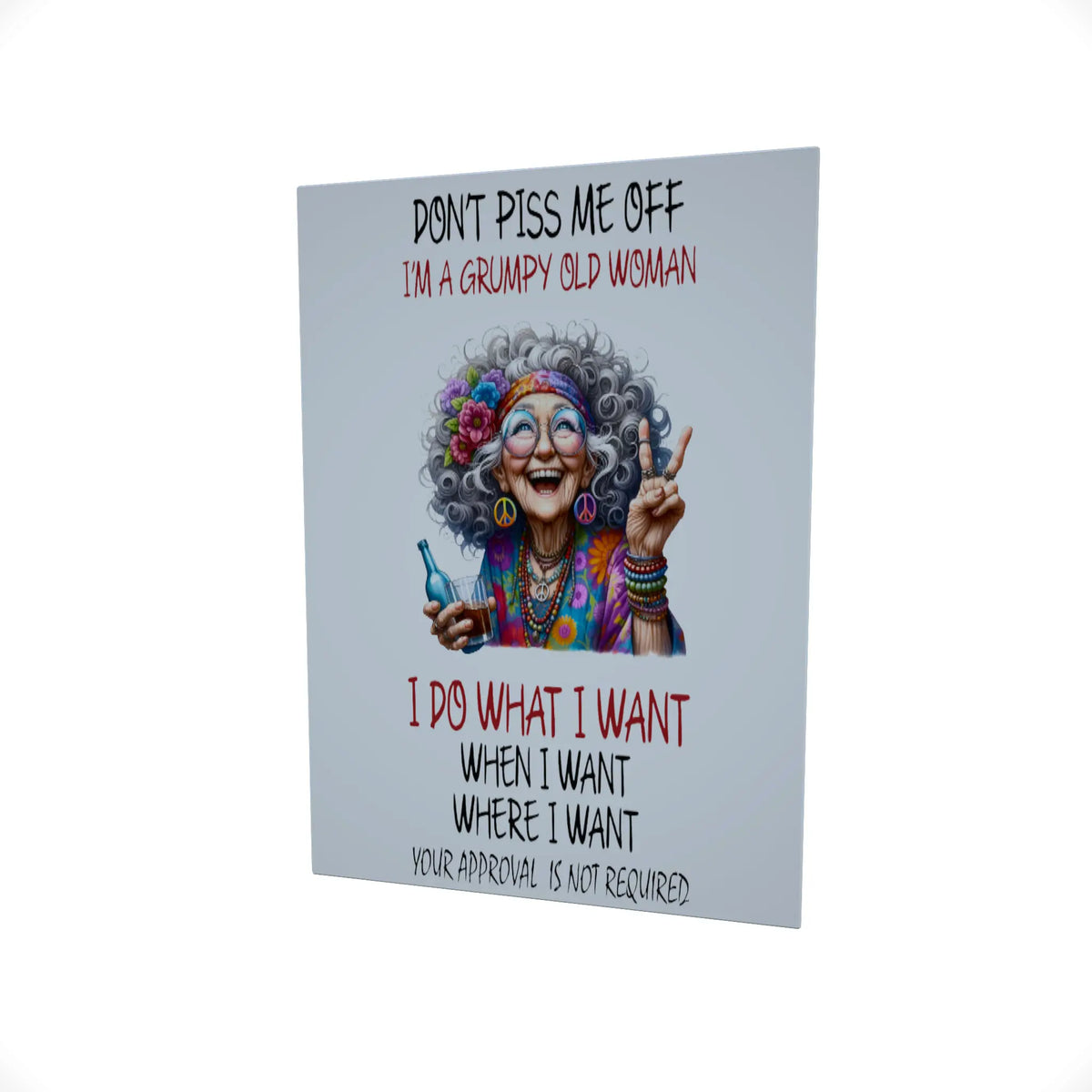 Grumpy Old Woman..... Glossy Aluminium Print Grumpy Old Woman..... Glossy Aluminium Print