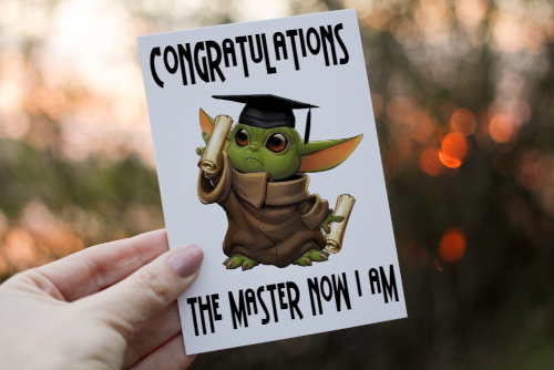 Cerdyn Graddio Gradd Meistr Yoda