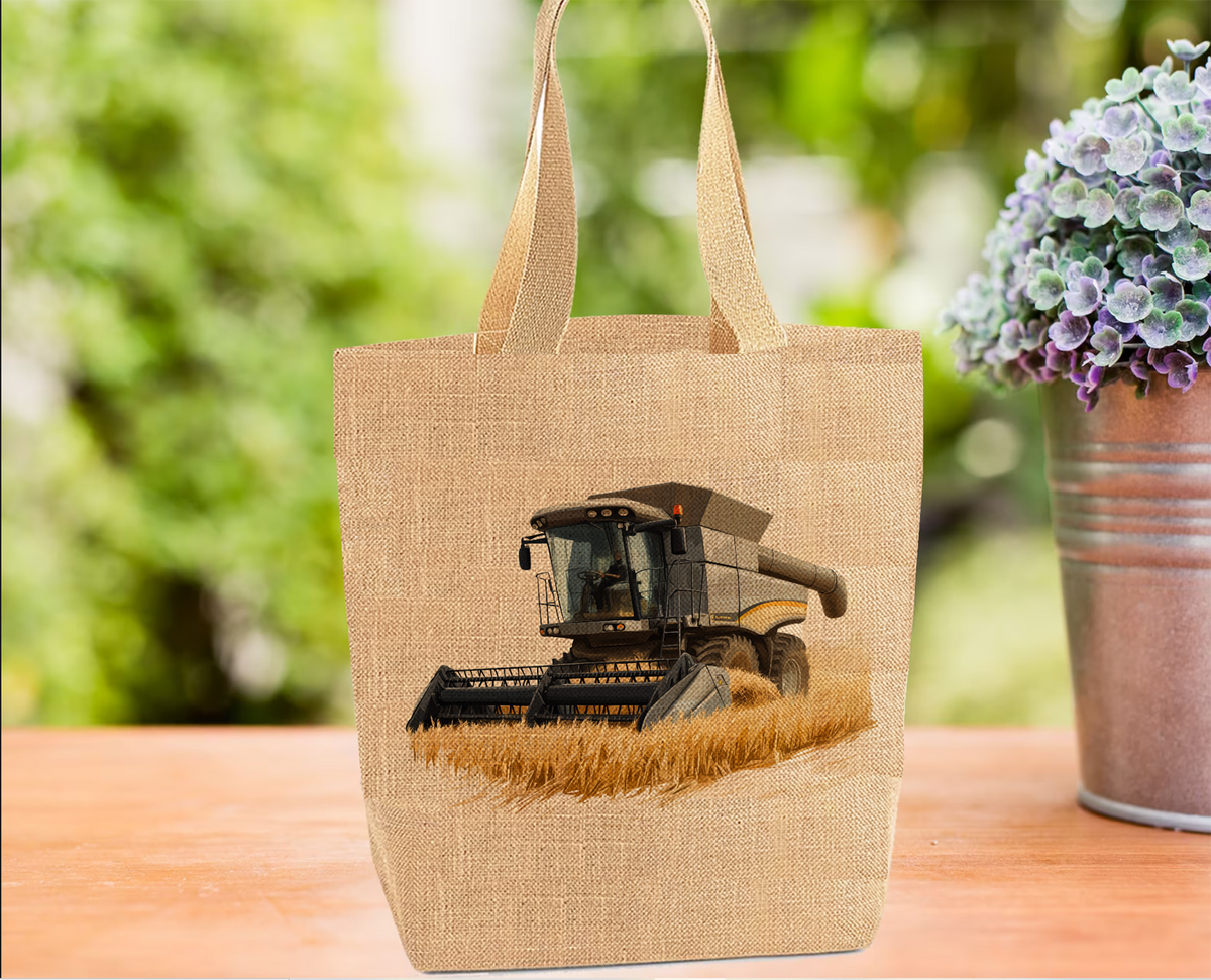 Grey Combine Harvester Tote Bag Grey Combine Harvester Tote Bag