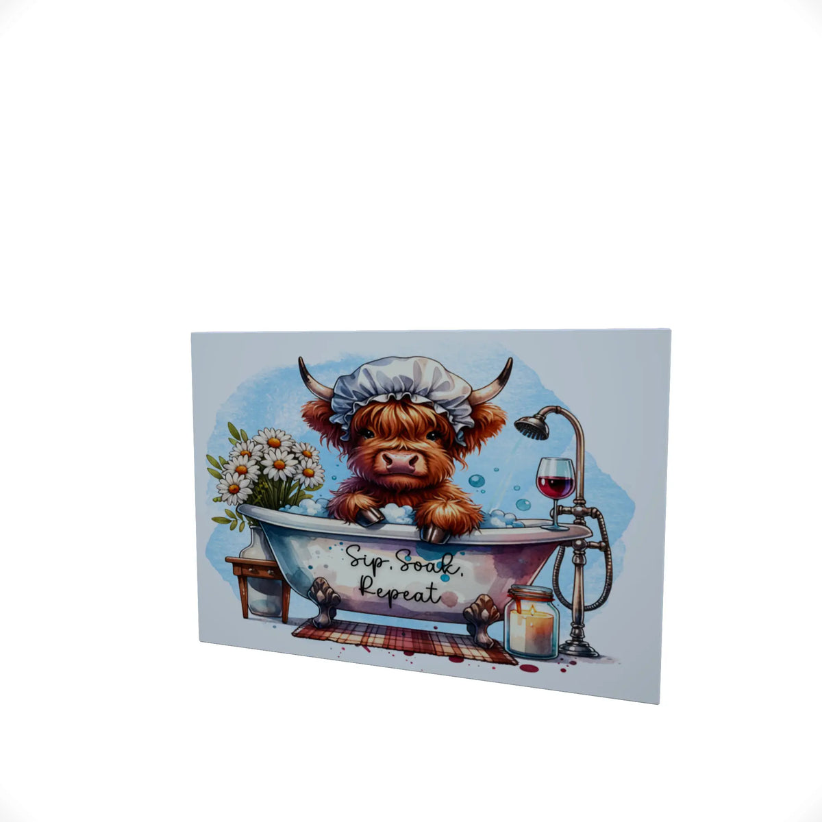 Highland Cow in the Bath..... Glossy Aluminium Print Highland Cow in the Bath..... Glossy Aluminium Print