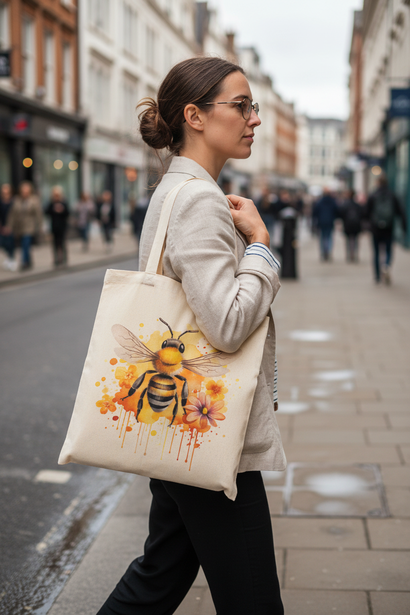 Honey Bee Personalised Tote Bag Honey Bee Personalised Tote Bag