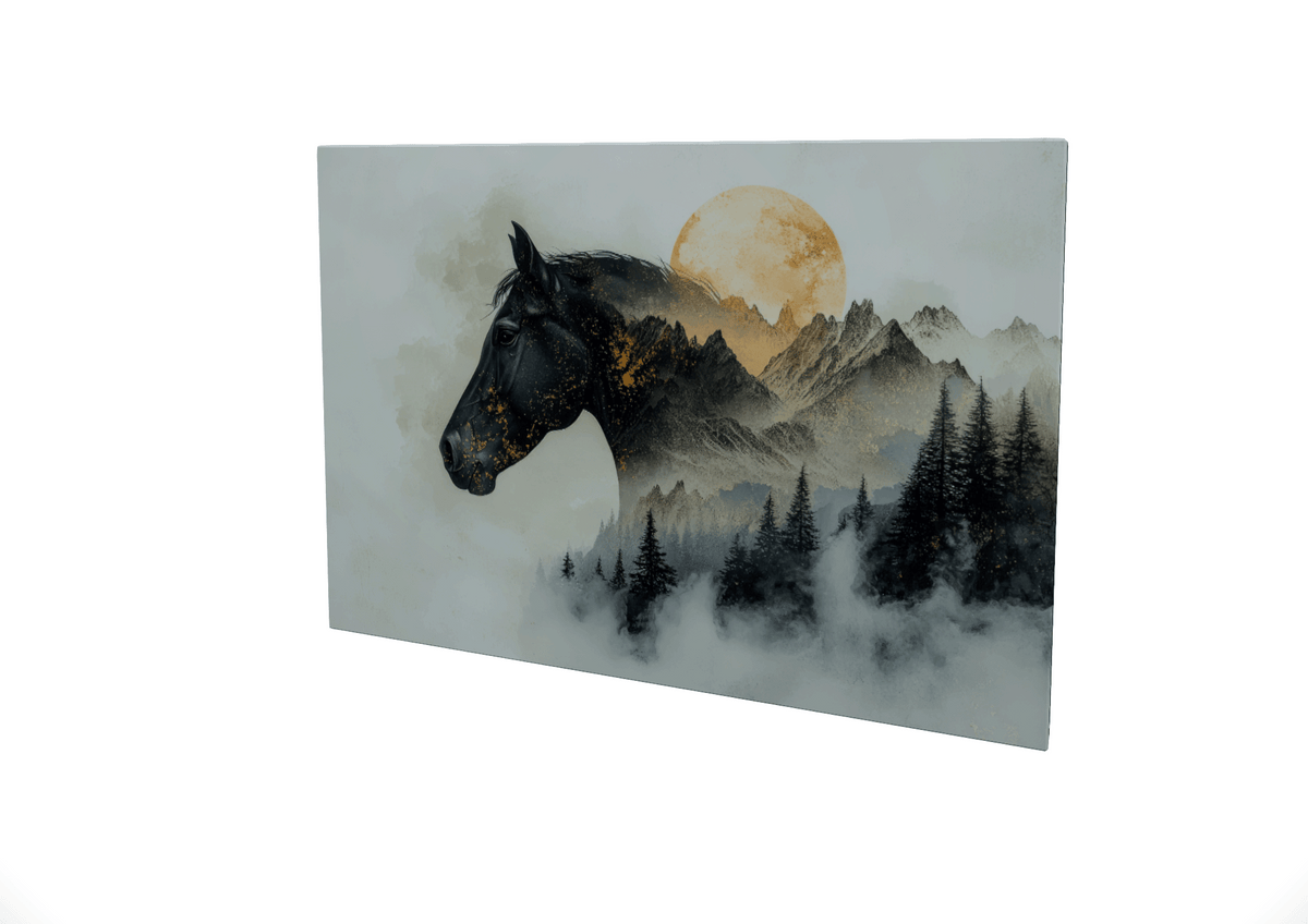 Horse and Mountains.... Glossy Aluminium Print Horse and Mountains.... Glossy Aluminium Print