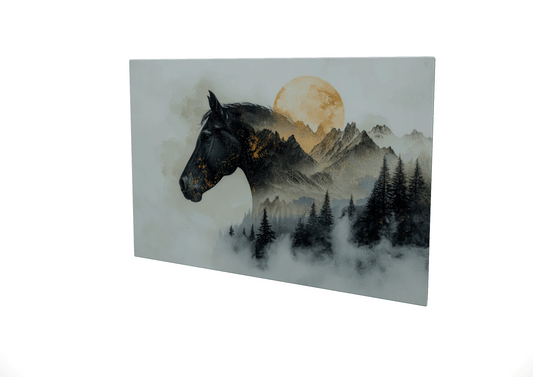 Horse and Mountains.... Glossy Aluminium Print Horse and Mountains.... Glossy Aluminium Print