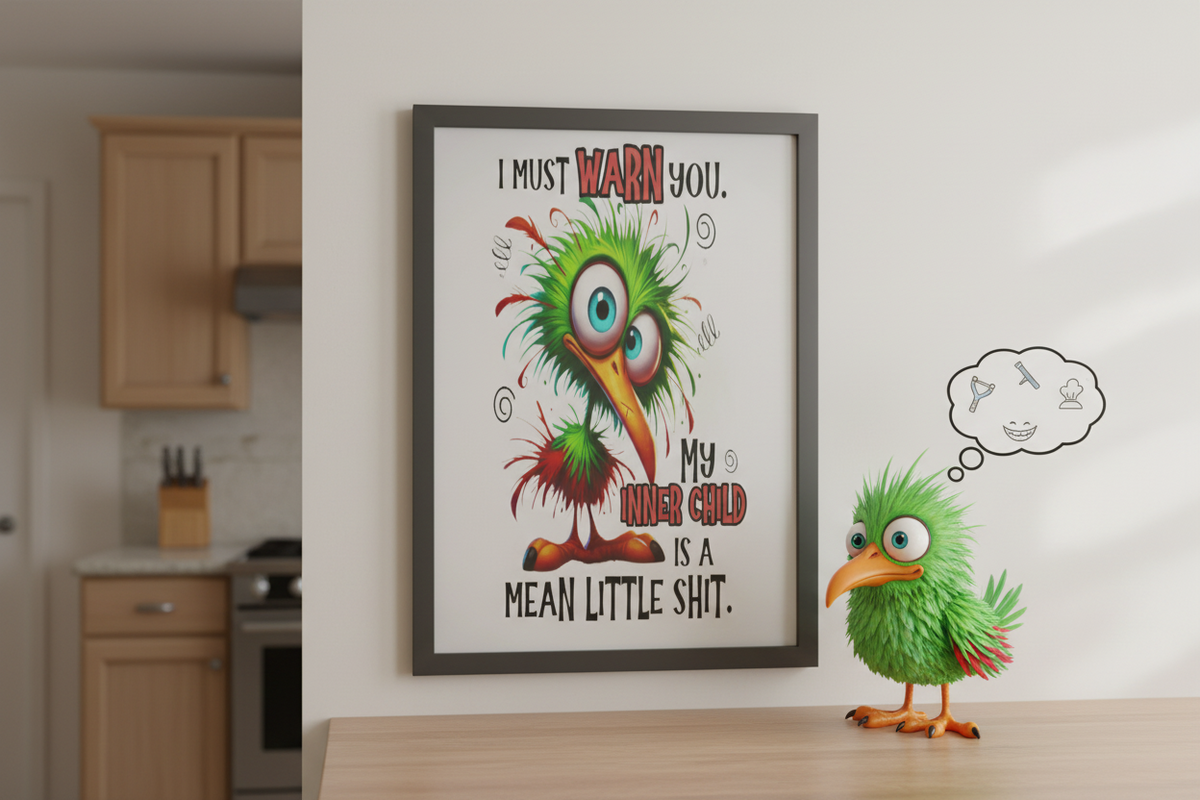 I Must Warn You My Inner Child..... Glossy Aluminium Print I Must Warn You My Inner Child..... Glossy Aluminium Print