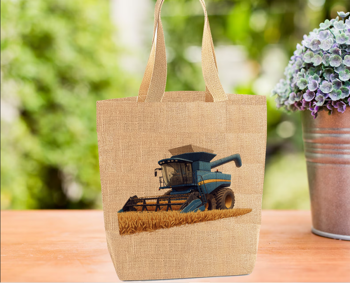 Blue Combine Harvester Tote Bag Blue Combine Harvester Tote Bag