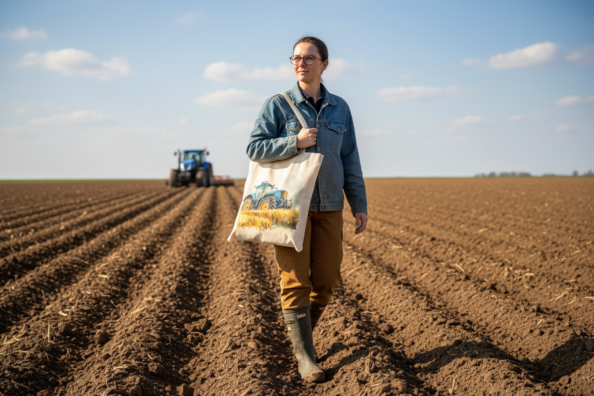 Blue Tractor Tote Bag Blue Tractor Tote Bag