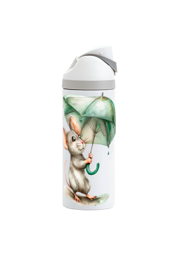 Potel thermol 720ml gyda dyluniad llygoden giwt wedi'i argraffu o amgylch y botel