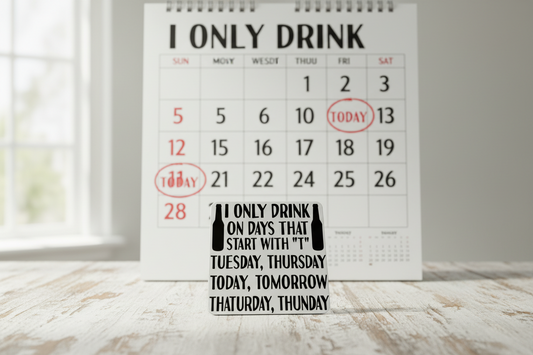 I Only Drink on Days Starting with T Coaster I Only Drink on Days Starting with T Coaster