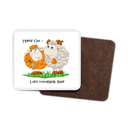 Let's Overthink This Sheep Hardboard Coaster Let's Overthink This Sheep Hardboard Coaster