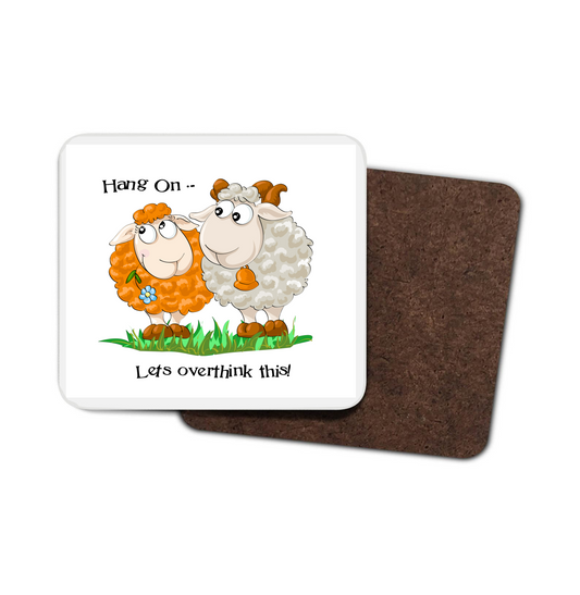 Let's Overthink This Sheep Hardboard Coaster Let's Overthink This Sheep Hardboard Coaster
