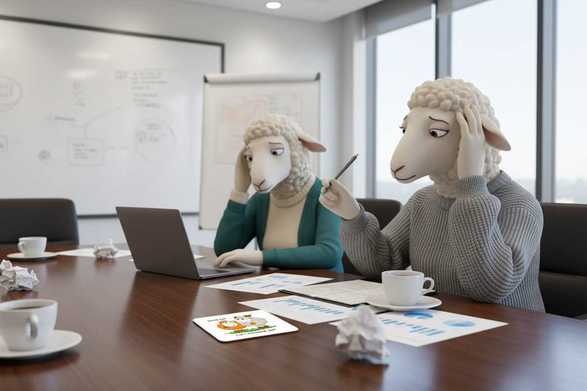 Let's Overthink This Sheep Hardboard Coaster Let's Overthink This Sheep Hardboard Coaster