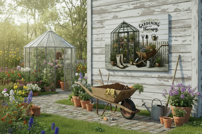Gardening Is My Therapy.... Glossy Aluminium Print Gardening Is My Therapy.... Glossy Aluminium Print