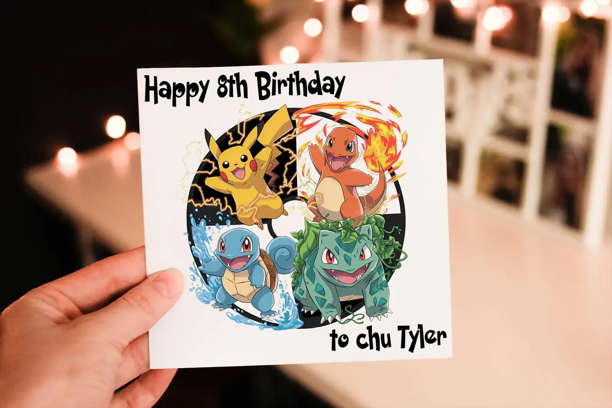 Cerdyn Pen-blwydd Pokémon i Ŵyr