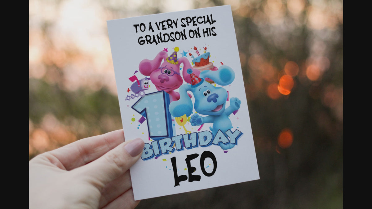 Blue’s Clues 2nd Birthday Card – personalised design example