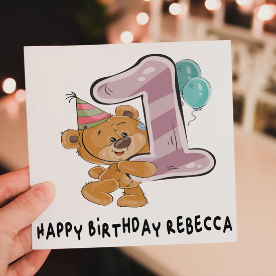 Teddy Bear Birthday Card – personalised design example