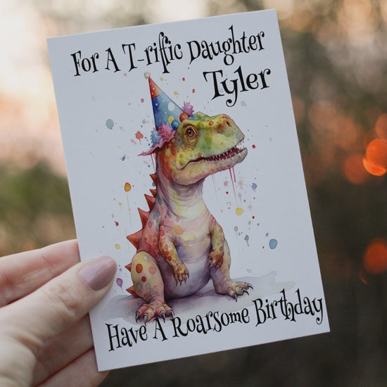 Dinosaur Birthday Card – personalised design example