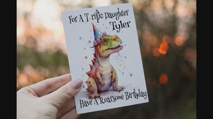 Dinosaur Birthday Card – personalised design example
