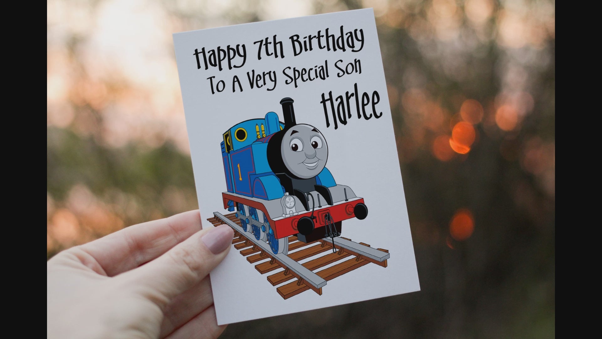 Thomas The Tank Engine Nephew Birthday Card – personalised design example