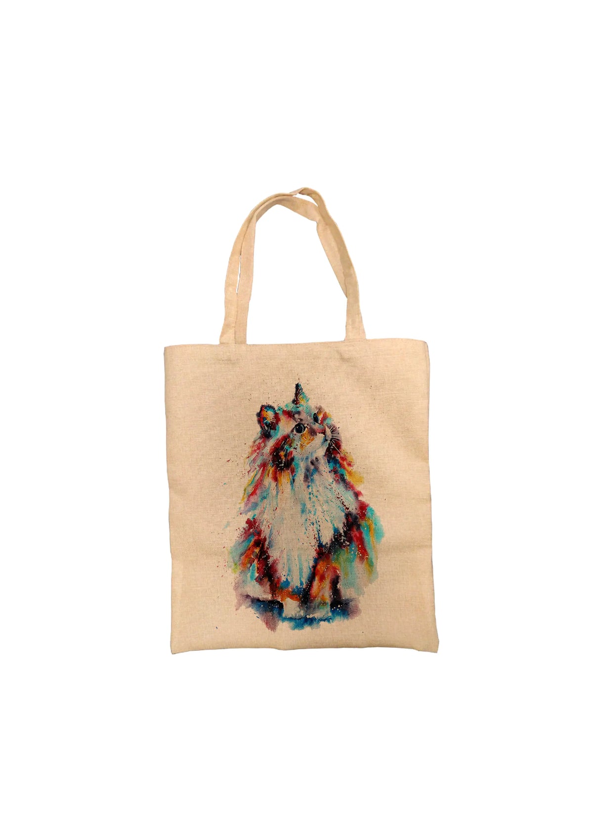 Colourful Longhaired Cat Personalised Tote Bag Colourful Longhaired Cat Personalised Tote Bag
