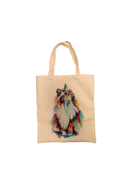 Colourful Longhaired Cat Personalised Tote Bag Colourful Longhaired Cat Personalised Tote Bag