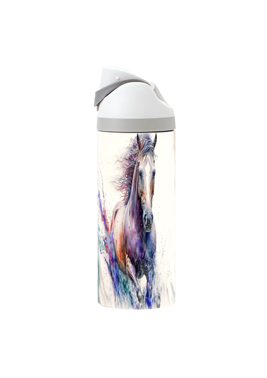 Potel thermol 720ml gyda dyluniad ceffyl aml-liw wedi'i argraffu o amgylch y botel
