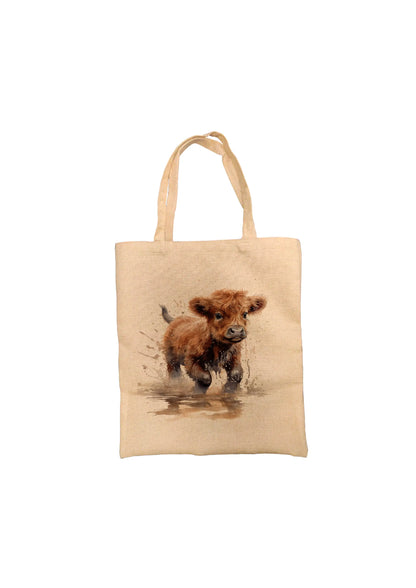 Running Highland Calf Personalised Tote Bag Running Highland Calf Personalised Tote Bag