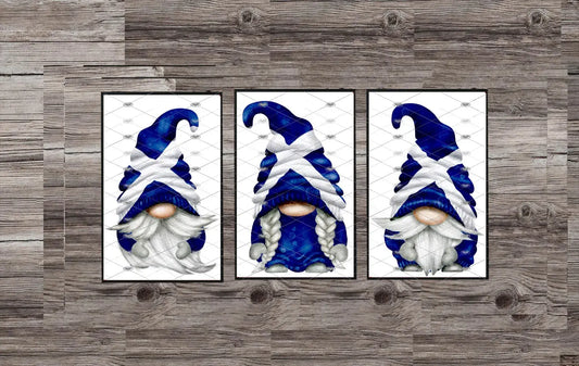 Scottish Gnome Trio Print: St Andrew's Flag Scottish Gnome Trio Print: St Andrew's Flag