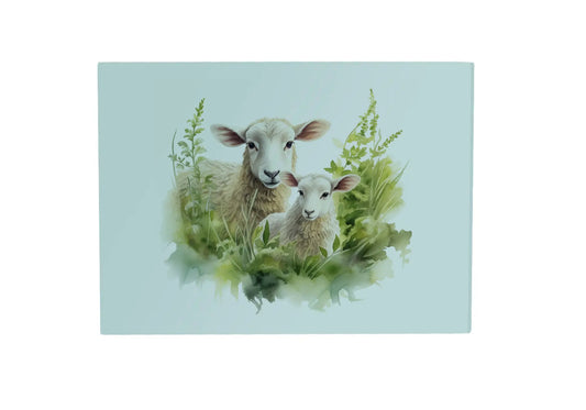 Sheep and Lamb Glass Placemat Sheep and Lamb Glass Placemat