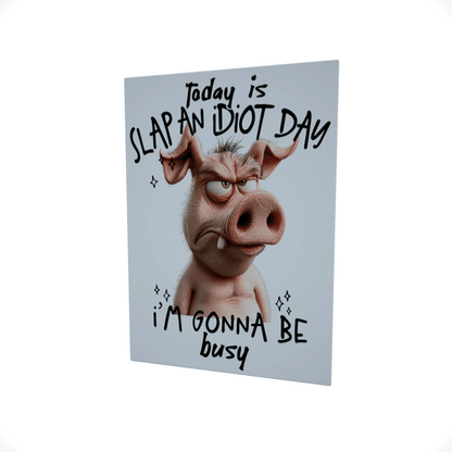 Today Is Slap an Idiot Day..... Glossy Aluminium Print Today Is Slap an Idiot Day..... Glossy Aluminium Print