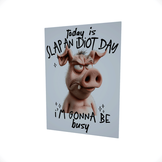 Today Is Slap an Idiot Day..... Glossy Aluminium Print Today Is Slap an Idiot Day..... Glossy Aluminium Print