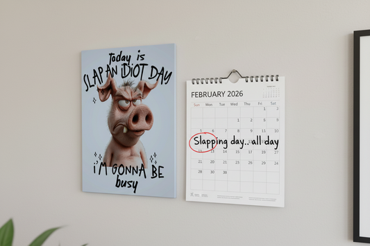Today Is Slap an Idiot Day..... Glossy Aluminium Print Today Is Slap an Idiot Day..... Glossy Aluminium Print