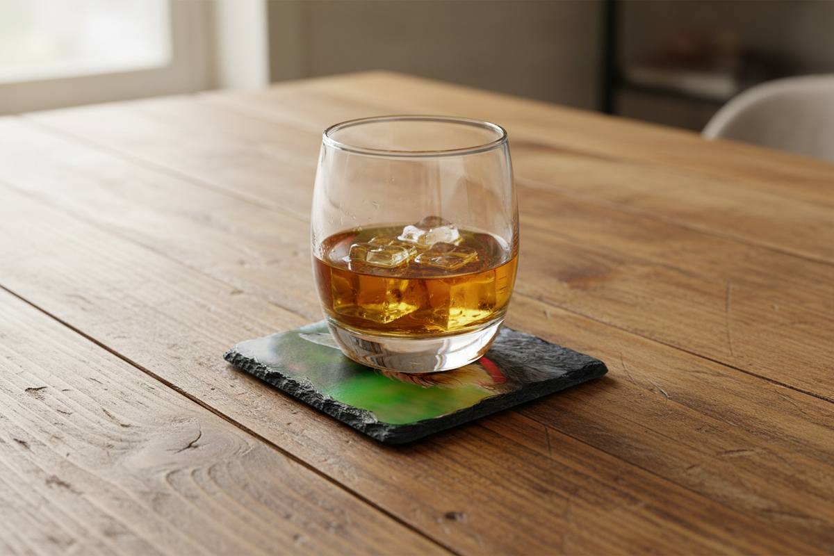 High Gloss Slate Coaster 9cm x 9cm High Gloss Slate Coaster 9cm x 9cm