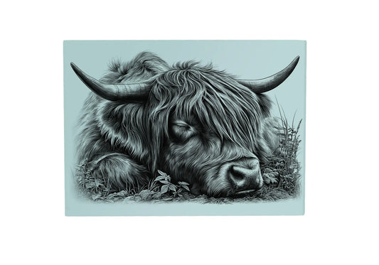 Sleeping Highland Cow Glass Placemat Sleeping Highland Cow Glass Placemat