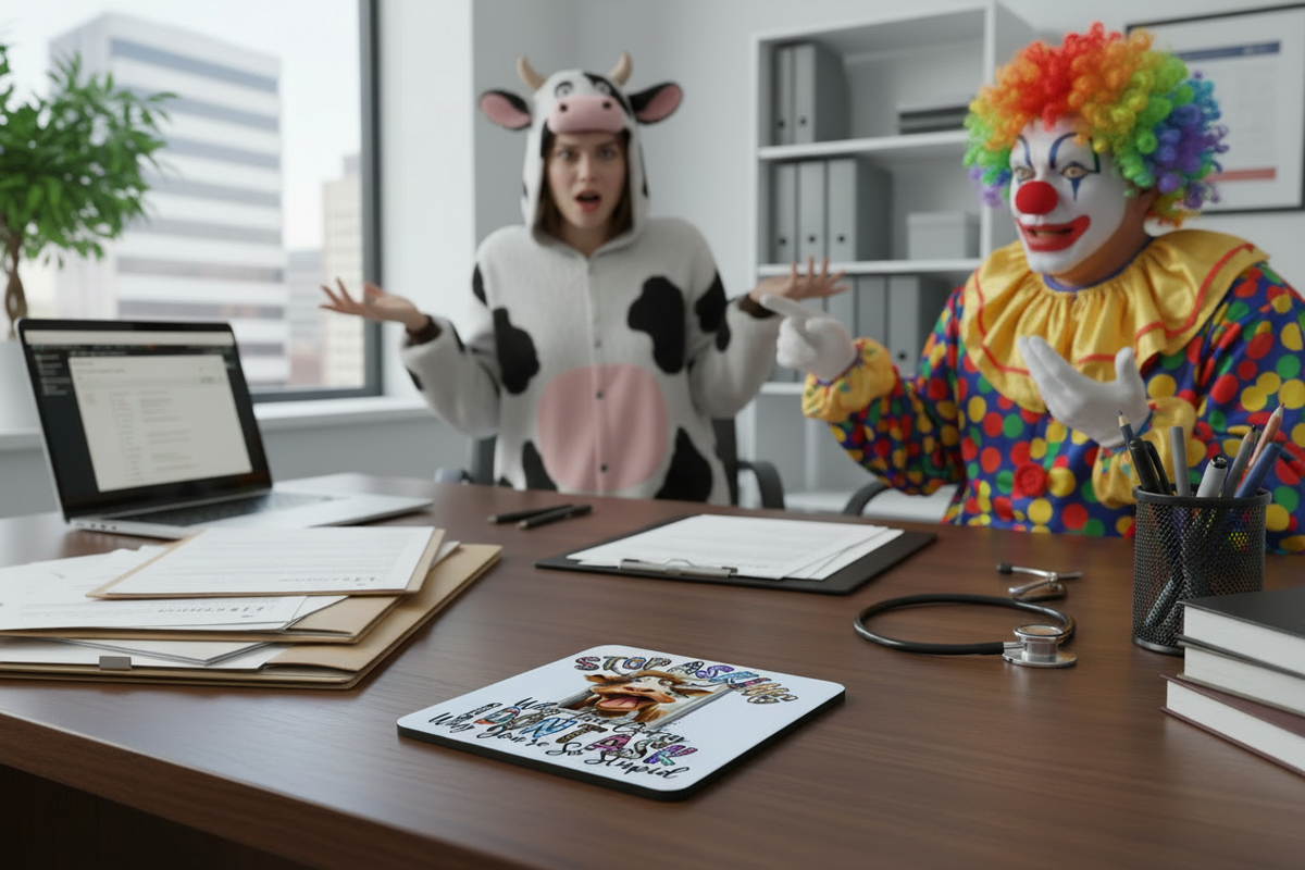 Stop Asking Why I'm Crazy Cow Hardboard Coaster Stop Asking Why I'm Crazy Cow Hardboard Coaster